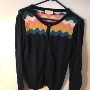 Navy + multicolored Chevrolet cardigan